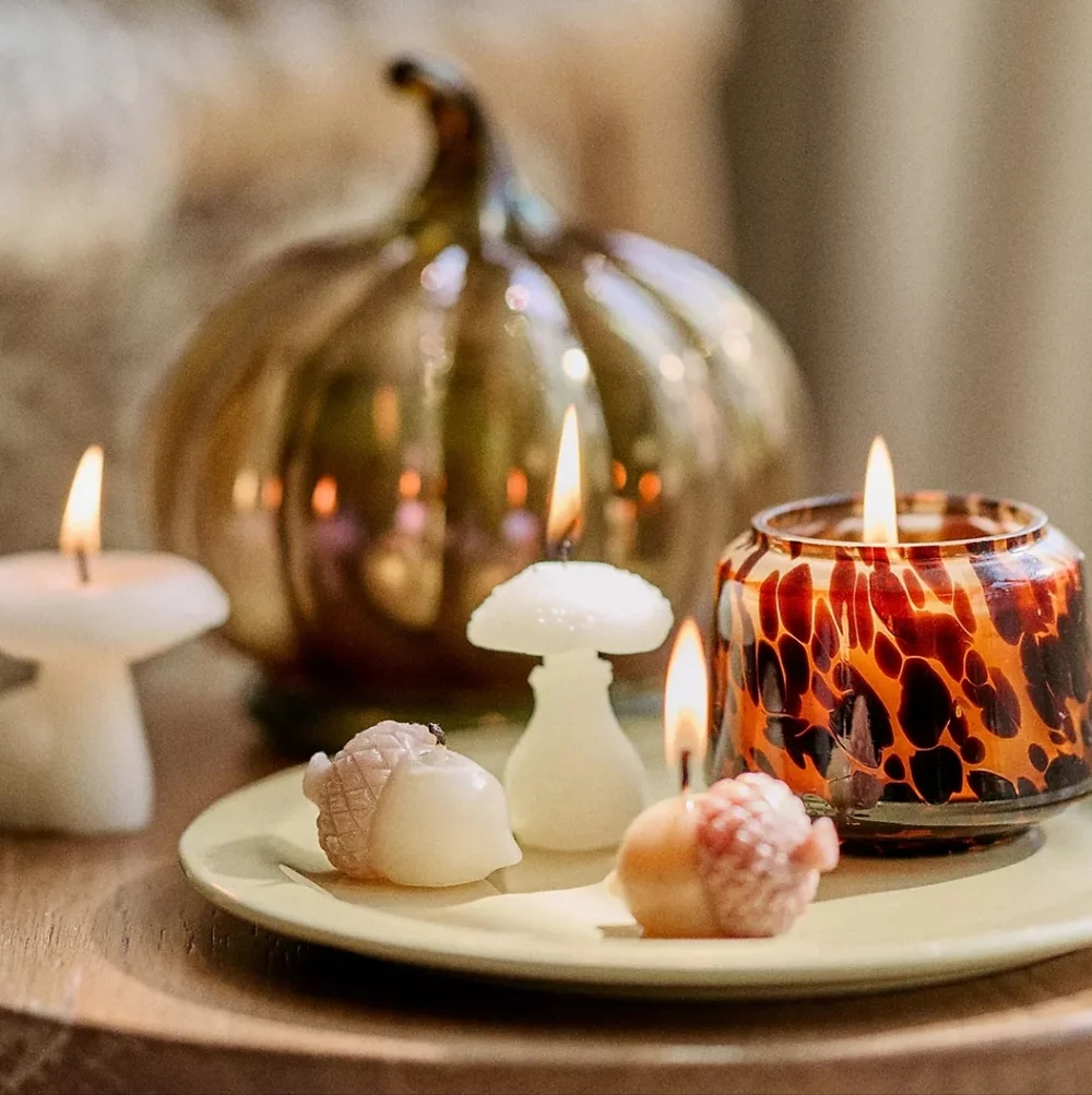 Anthropologie Acorn Shaped Wax Candles, Set of 4